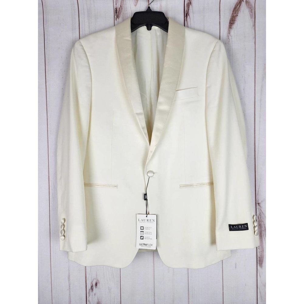 Lauren Ralph Lauren Men's Ladson Ultraflex Wool Dinner Jacket Off White 40R NWT